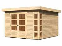 Woodfeeling Gartenhaus Kerko 6 aus Holz in Grau Gartenhütte Wandstärke: 19 mm