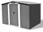 Gartenschuppen Grau Metall 257 X 205 X 178 Cm Vidaxl