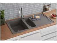 Respekta - Küchenspüle Einbauspüle Spüle Granit Mineralite 100 x 50 Grau Boston