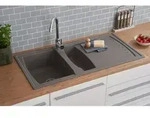 K&uuml;chensp&uuml;le Einbausp&uuml;le Sp&uuml;le Granit Mineralite 100 X 50 Grau Respekta Boston