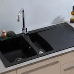 Einbausp&uuml;le Respekta Mineralite Sp&uuml;le Boston 100 X 50 Schwarz