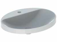 VariForm Einbauwaschtisch oval, 600x480mm, mit Hahnloch, ohne Überlauf, Farbe: Weiß