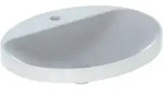 Variform Einbauwaschtisch Oval, 600x480mm, Mit Hahnloch, - Geberit