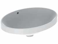 VariForm Einbauwaschtisch oval, 550x400mm, ohne Hahnloch, mit Überlauf, Farbe: Weiß