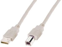 Digitus - Usb-kabel Usb 2.0 Usb-a Stecker, Usb-b Stecker 1.80 M Beige Rund, Doppelt