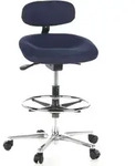 Hocker / Drehhocker / Arbeitsstuhl Work Mf Stoff Blau Chrom Hjh Offic