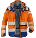 K&uuml;bler Wetterjacke Reflectiq Sympatex Psa 2 Warnorange/kbl.blau Gr. Xs