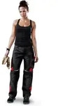 K&uuml;bler Workwear - K&uuml;bler Damenhose Pulsschlag High Schwarz/mittelrot Gr. 48