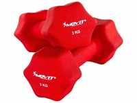 MOVIT® 2er Set 3,0 kg Neopren Hanteln Kurzhantel, Rot