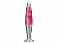 4108 Tischleuchte Lavalampe Lollipop 2 aus Metall Glas transparent/ rosa/ silber