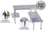 Maximex K&uuml;chen-eckregal Massivo Trio Mit 3 Ablagen Edelstahl, Rostfrei, Silber Matt,