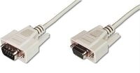 Seriell Anschlusskabel [1x D-sub-stecker 9pol. - 1x D-sub-buchse 9pol.] 5.00 M Beige