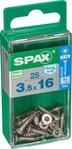 Spax - Edelstahlschraube, 3,5 X 16 Mm, 25 St&uuml;ck, Vollgewinde, Senkkopf, T-star Plus