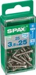 Schachtel Mit 25 St&uuml;ck Spax-holzschrauben Mit Flachem Edelstahlkopf A2 3,5 X...