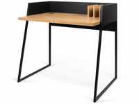 Temahome - Schreibtisch volga natürliche und schwarze Eiche, 90 x 88 x 60