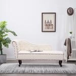 Vidaxl - Chaiselongue Creme Kunstleder