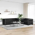 Vidaxl - Chesterfield-sofas 2-sitzer Und 3-sitzer Kunstleder Schwarz