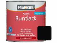 Acryl Buntlack 375ml Tiefschwarz Seidenmatt Wetterfest Holz & Metall - Primaster