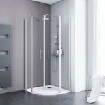 Runddusche 90x90x192 Cm, Radius 55 Cm - 5 Mm Esg Klarglas, Fixil-beschichtung,