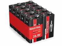 Ansmann - 10x Industrial Batterie 9V E-Block - 6LR61 Alkaline (10 Stück)
