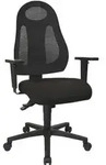 Topstar - B眉rodrehstuhl M.synchrontechnik Schwarz/schwarz 420-530mm O.armlehnen