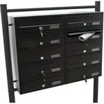 Wiltec 10er Briefkastenanlage Schwarz 945 X 270 X 1500 Mm, Standbriefkasten Mit 2x5