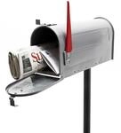 Wiltec - Set Us Mailbox Silbergrau 180 X 220 X 480 Mm, Amerikanischer Briefkasten Mit