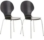 2x Stapelstuhl Diego Ergonomisch Schwarz