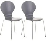2x Stapelstuhl Diego Ergonomisch Grau