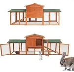 Wiltec Hasenstall 2190 X 530 X 850 Mm Mit Freilaufgehege Und Erh&ouml;htem Unterschlupf