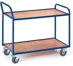 Rollcart Tischwagen Mit Abgewinkeltem Schiebegriff Und 2 Etagen Im Buchendekor
