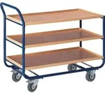 Rollcart Tischwagen Mit 3 Etagen 775x475mm Buchedekor 20mm Rand