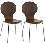 Clp - 2x Stapelstuhl Diego Ergonomisch Walnuss