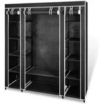 Vidaxl - Stoffschrank Mit F&auml;chern Kleiderstangen 45&times;150&times;176 Cm Schwarz