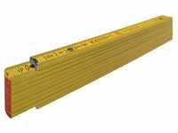 Holz-Gliedermaßstab Type 707, 2 m, gelb, metrische Skala - 01304 - Stabila