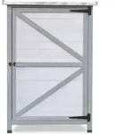Habau - Gartenschrank Flachdach Aus Holz Mit Zinkdach, Grau, 76,5 X 56,5 X 114 Cm