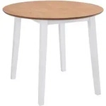 Vidaxl Drop-leaf Dining Table Round Mdf White