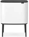 Brabantia 313523 Abfallbeh&auml;lter 33 L Rechteckig Edelstahl Schwarz, White