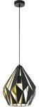 Eglo Pendelleuchte Carlton 1 Schwarz-gold &Oslash; 31 Cm E27 Deckenlampen & Kronleuchter