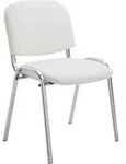 Stuhl Ken Chrom Kunstleder Wei&szlig;