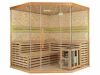 Traditionelle Sauna - Skyline xl Big Kunststeinwand - 200 x 200 x 210 cm, für 2-6