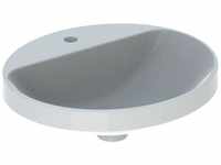 VariForm Einbauwaschtisch oval, 500x450mm, mit Hahnloch, ohne Überlauf, Farbe: Weiß