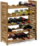 Relaxdays - Weinregal Walnuss F&uuml;r 25 Flaschen, Hxbxt:73x63x25cm, Holz Aus