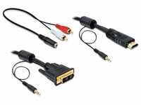 DeLOCK DVI-Kabel DVI + HDMI + Sound St/St 2m (84455)