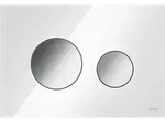 Bet&auml;tigungsplatte Glas Loop F&uuml;r Wc-zweimengentechnik, Glas Wei&szlig;, Tasten Chrom