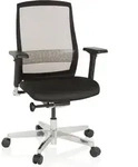 B&uuml;rostuhl / Drehstuhl Fountaine Netzstoff Transparent / Sitz Stoff Schwarz Hjh