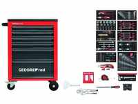 Gedore - R21560002 Werkzeugsatz im Werkstattwagen mechanic rot 166-teilig