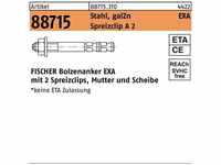Fischer - Bolzenanker r 88715 exa 16/ 10 Stahl galvanisch verzinkt/Spreizclip a...