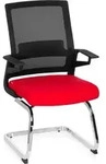 Konferenzstuhl / Freischwinger / Stuhl Inventor V Stoff Schwarz / Rot Hjh Office