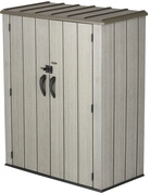 Kunststoff Ger&auml;te- Und Gartenschrank In Holzoptik, Dunkelgrau, 70 X 136 X 172 Cm -